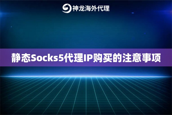 静态Socks5代理IP购买的注意事项