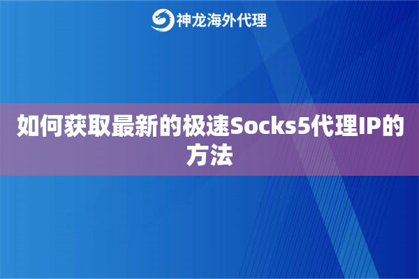 如何获取最新的神龙海外Socks5代理IP的方法