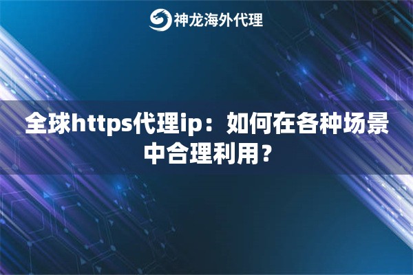 全球https代理ip：如何在各种场景中合理利用？