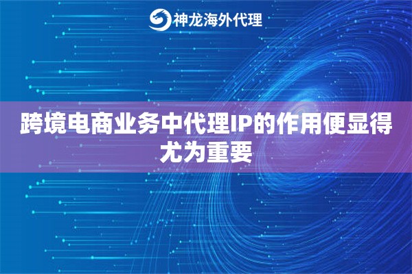 跨境电商业务中代理IP的作用便显得尤为重要