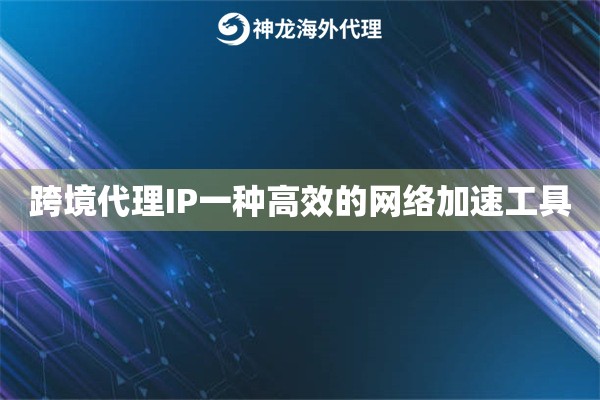 跨境代理IP一种高效的网络加速工具