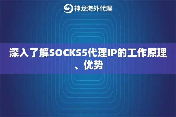 深入了解SOCKS5代理IP的工作原理、优势