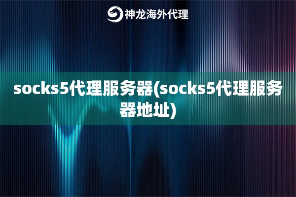 socks5代理服务器(socks5代理服务器地址)