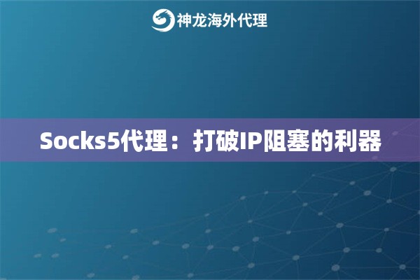 Socks5代理：打破IP阻塞的利器