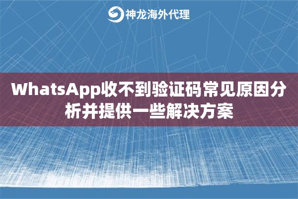 WhatsApp收不到验证码常见原因分析并提供一些解决方案