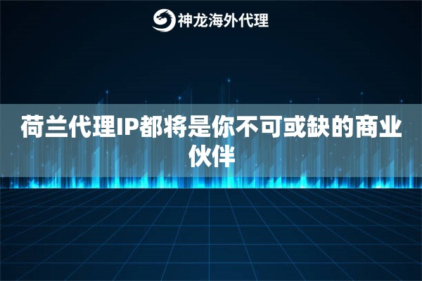 荷兰代理IP都将是你不可或缺的商业伙伴