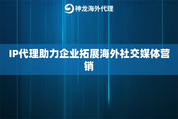 IP代理助力企业拓展海外社交媒体营销