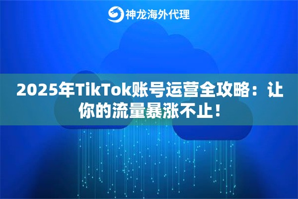 2025年TikTok账号运营全攻略：让你的流量暴涨不止！