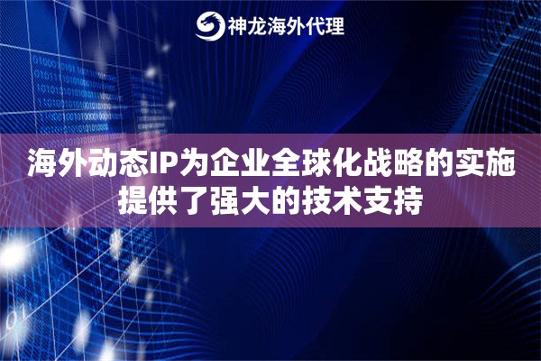 海外动态IP为企业全球化战略的实施提供了强大的技术支持