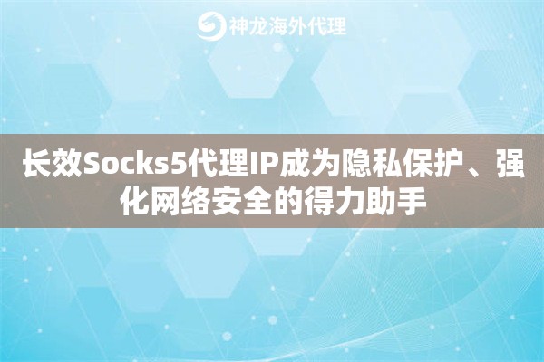 长效Socks5代理IP成为隐私保护、强化网络安全的得力助手