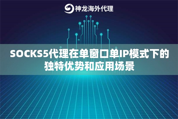 SOCKS5代理在单窗口单IP模式下的独特优势和应用场景