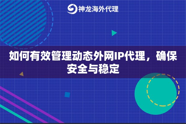 如何有效管理动态外网IP代理，确保安全与稳定