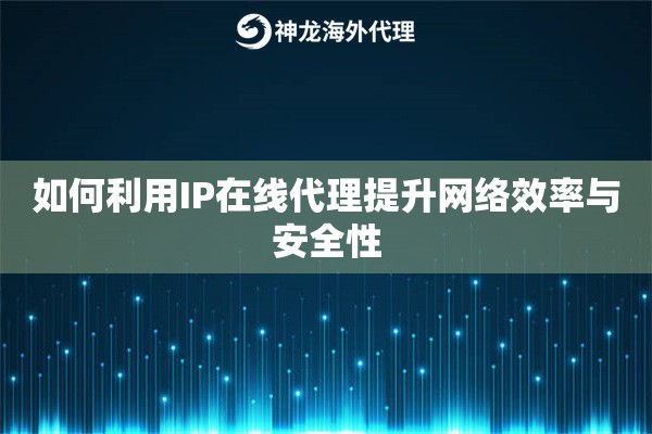 如何利用IP在线代理提升网络效率与安全性