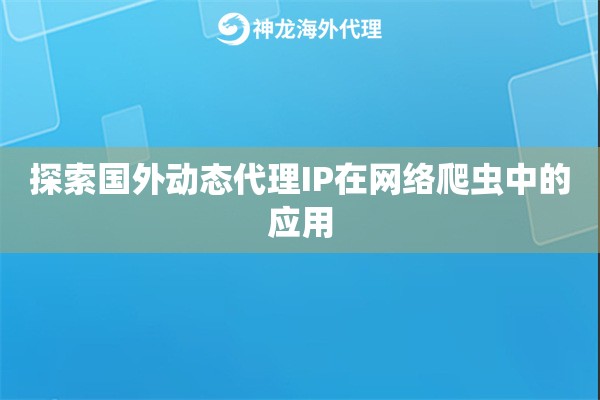 探索国外动态代理IP在网络爬虫中的应用