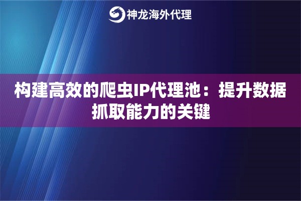 构建高效的爬虫IP代理池：提升数据抓取能力的关键