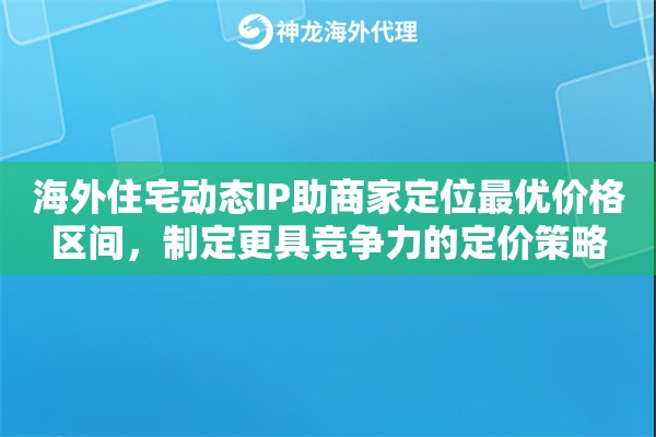 海外住宅动态IP助商家定位最优价格区间，制定更具竞争力的定价策略