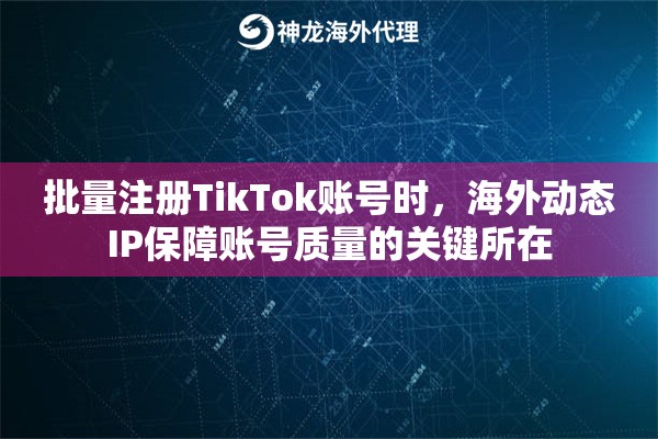 批量注册TikTok账号时，海外动态IP保障账号质量的关键所在