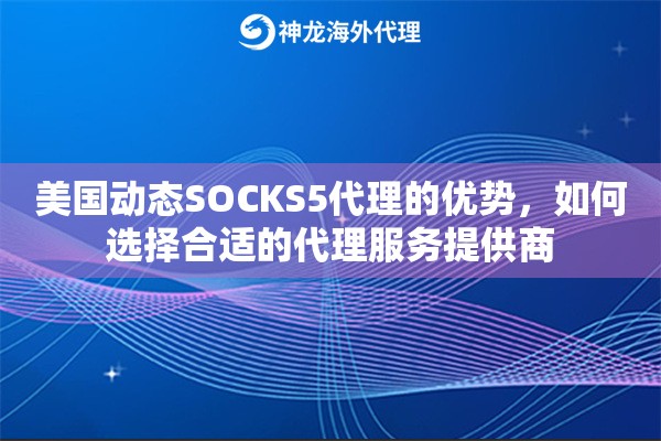 美国动态SOCKS5代理的优势，如何选择合适的代理服务提供商