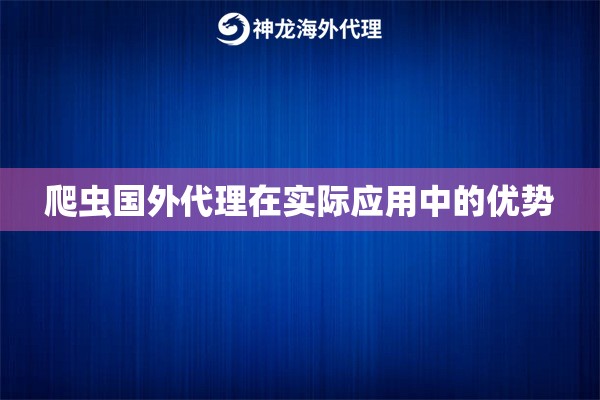 爬虫国外代理在实际应用中的优势