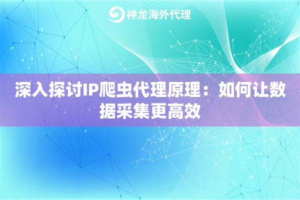 深入探讨IP爬虫代理原理：如何让数据采集更高效