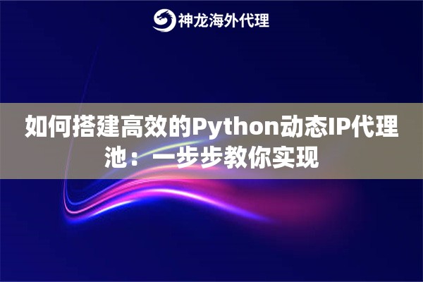 如何搭建高效的Python动态IP代理池：一步步教你实现