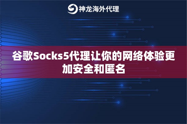 谷歌Socks5代理让你的网络体验更加安全和匿名