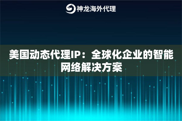 美国动态代理IP：全球化企业的智能网络解决方案