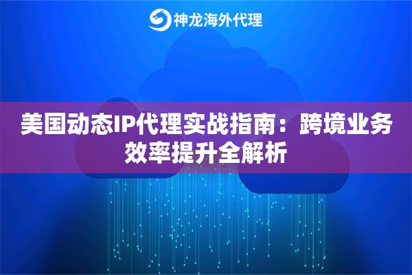 美国动态IP代理实战指南：跨境业务效率提升全解析