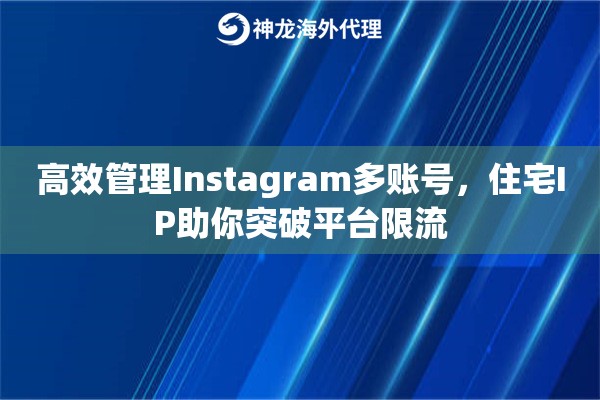 高效管理Instagram多账号，住宅IP助你突破平台限流