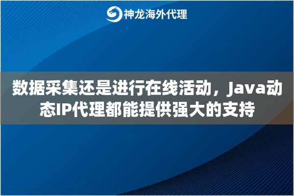 数据采集还是进行在线活动，Java动态IP代理都能提供强大的支持