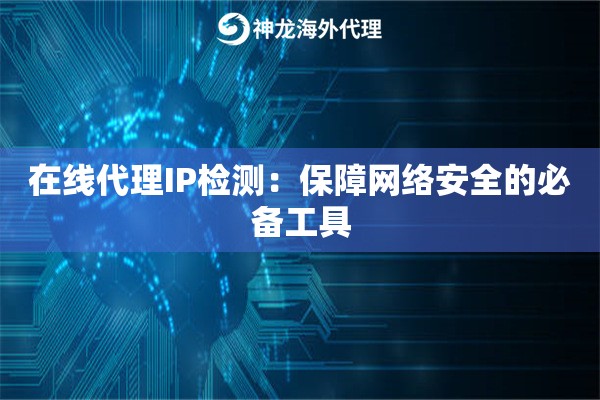 在线代理IP检测：保障网络安全的必备工具