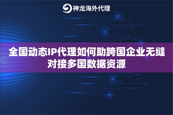 全国动态IP代理如何助跨国企业无缝对接多国数据资源