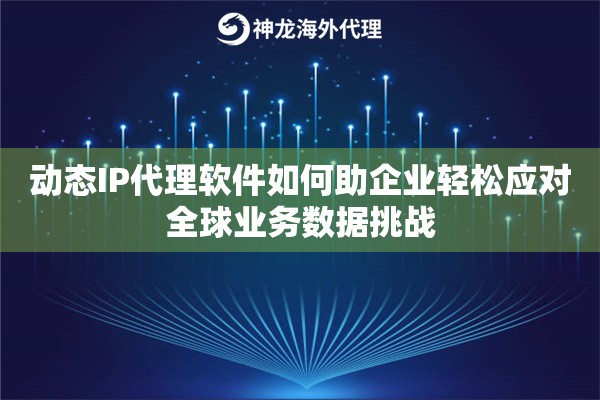 动态IP代理软件如何助企业轻松应对全球业务数据挑战