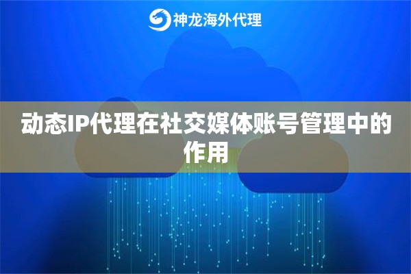 动态IP代理在社交媒体账号管理中的作用