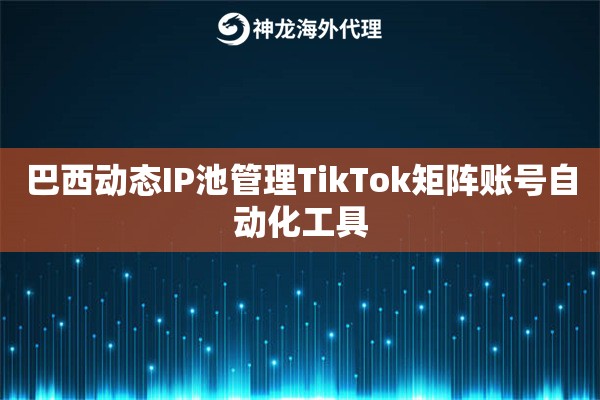 巴西动态IP池管理TikTok矩阵账号自动化工具