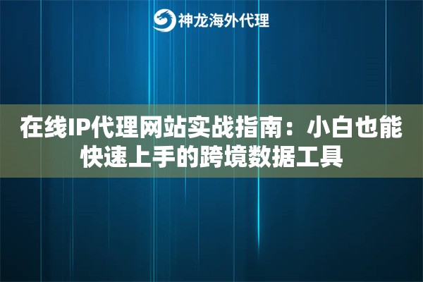 在线IP代理网站实战指南：小白也能快速上手的跨境数据工具