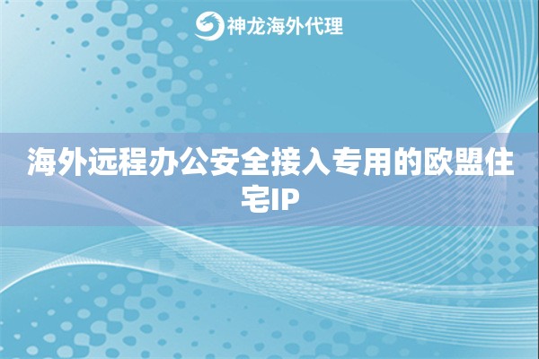 海外远程办公安全接入专用的欧盟住宅IP