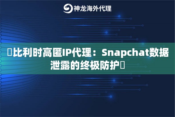 ‌比利时高匿IP代理：Snapchat数据泄露的终极防护‌