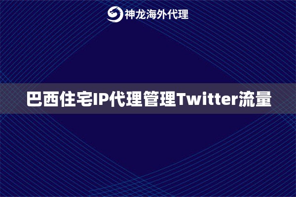 巴西住宅IP代理管理Twitter流量